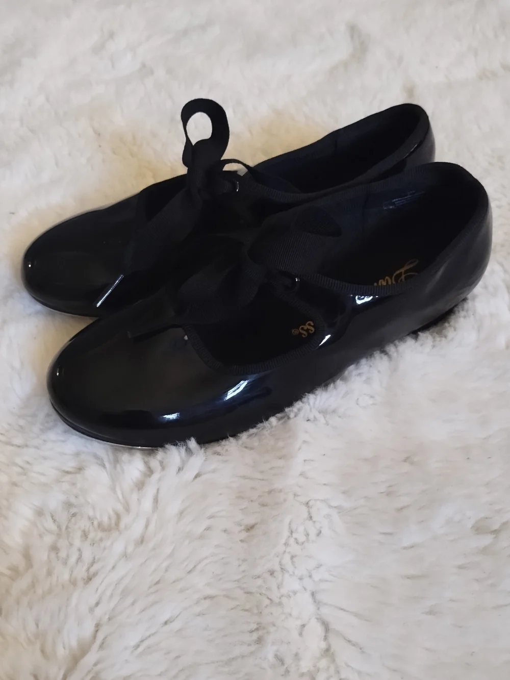 Dance Class Black Patent Mary Jane with Ribbon